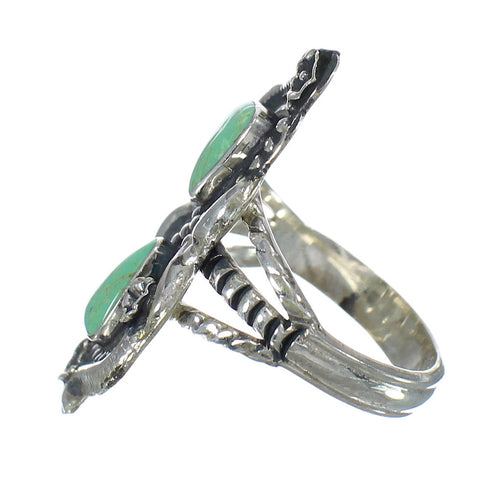 Genuine Sterling Silver And Turquoise Southwest Ring Size 7-1/4 RX62867